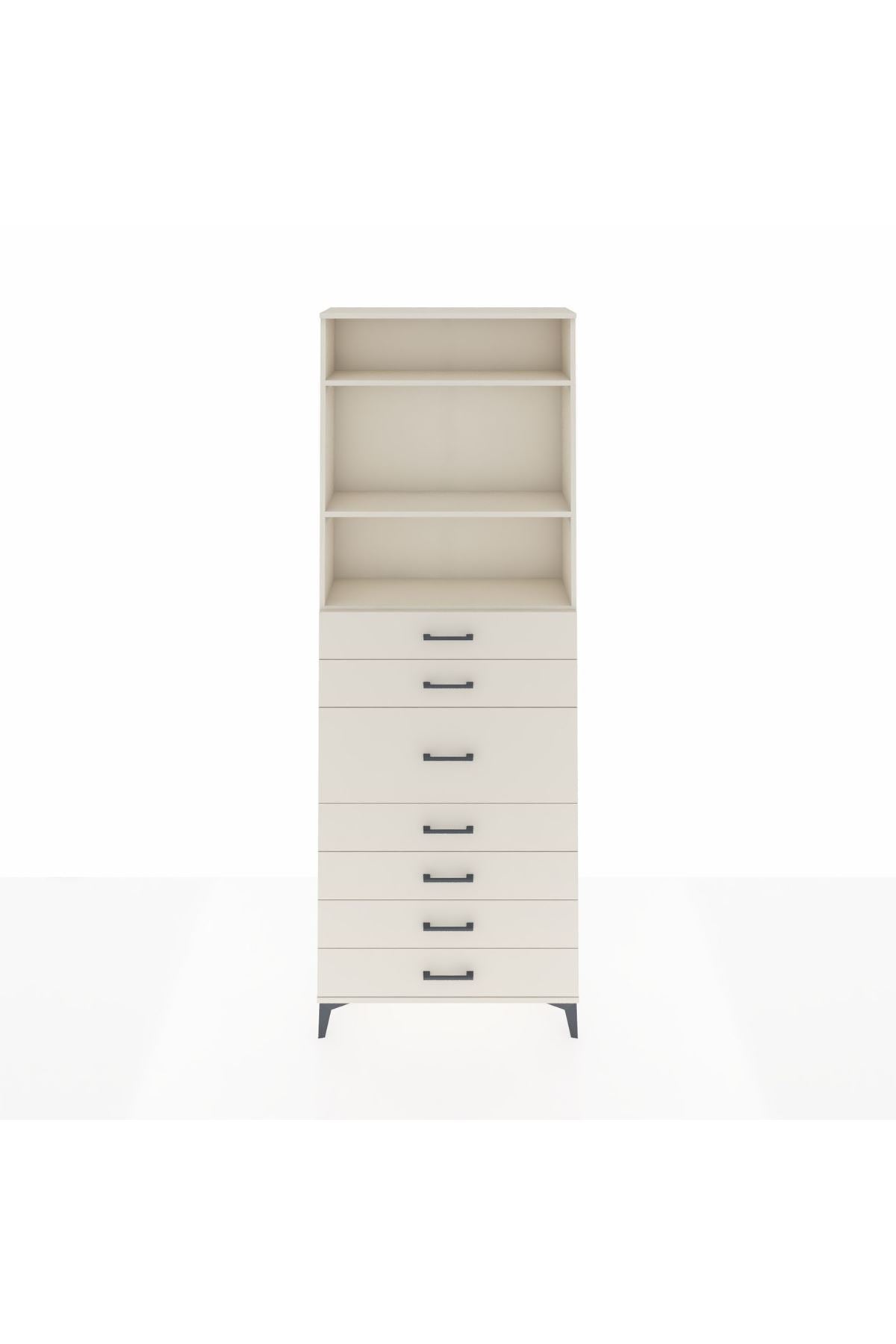 Arges Dolap 3 Raflı 7 Çekmeceli 88x30x243 - S33M108V1A