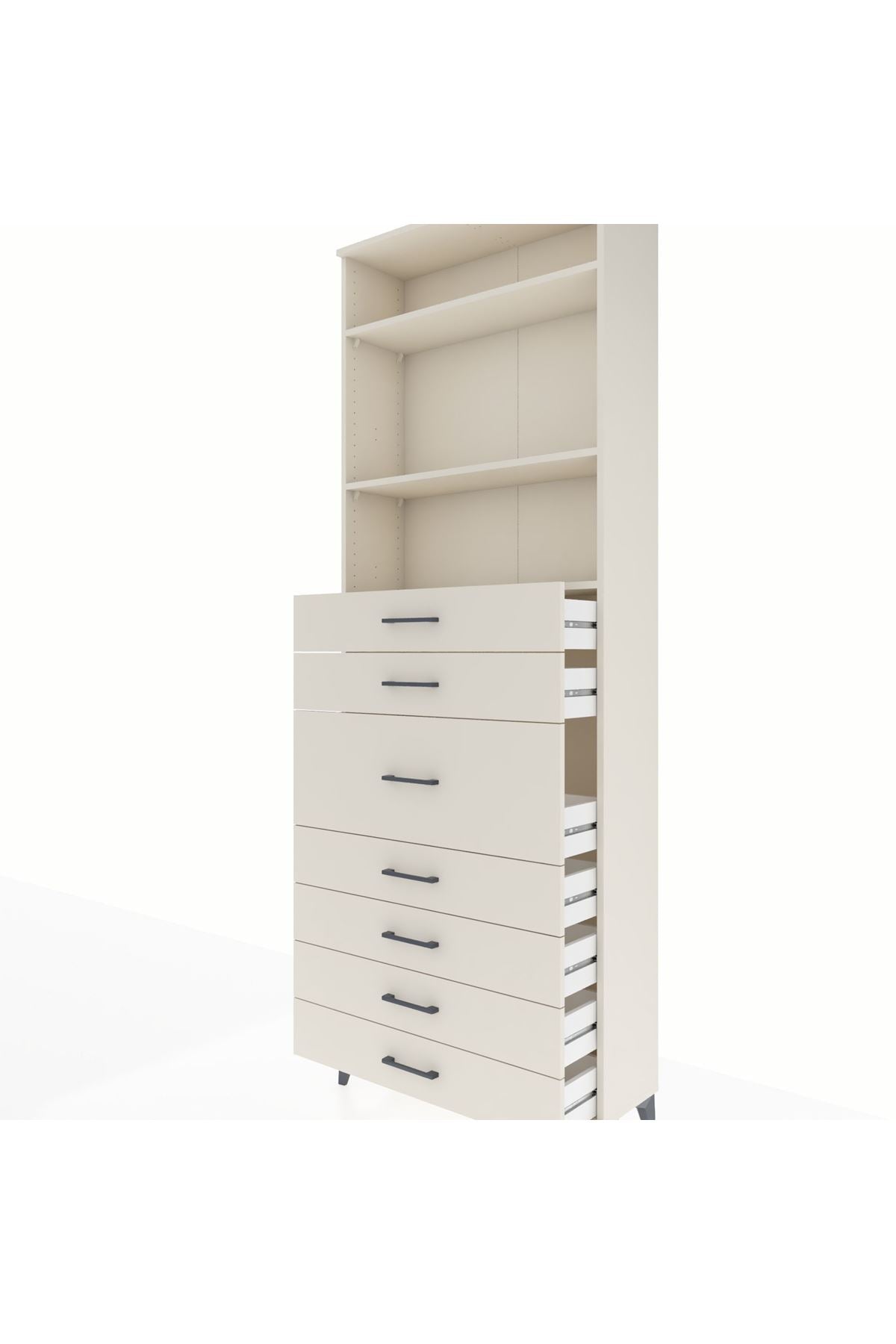 Arges Dolap 3 Raflı 7 Çekmeceli 88x30x243 - S33M108V1A