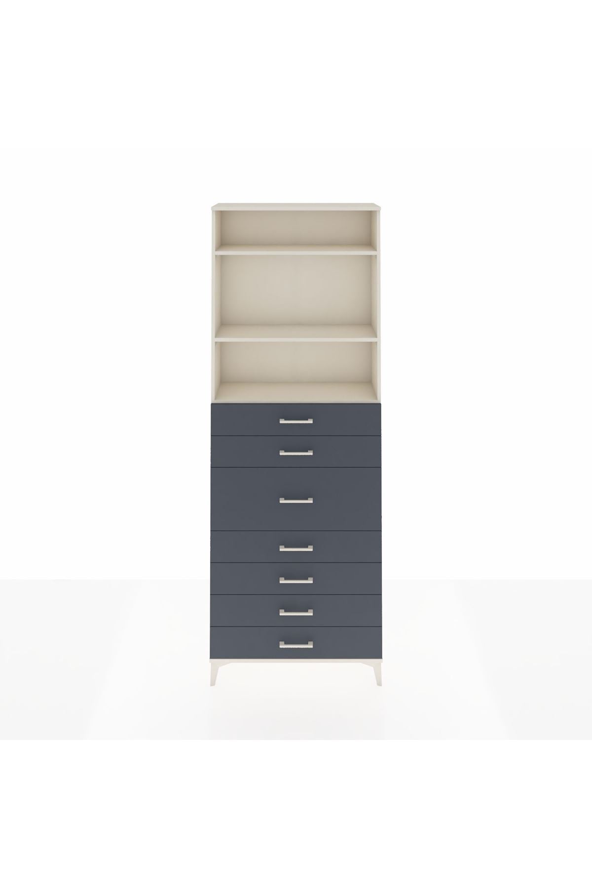 Arges Dolap 3 Raflı 7 Çekmeceli 88x30x243 - S33M108V2A