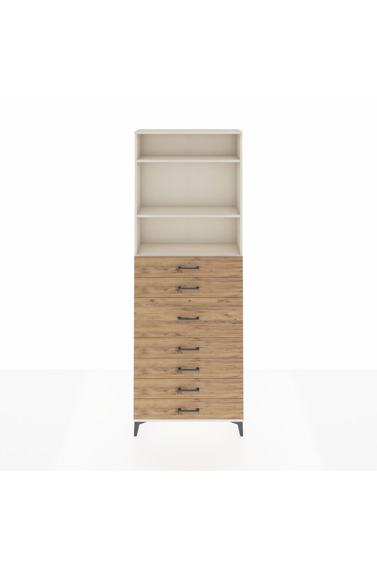 Arges Dolap 3 Raflı 7 Çekmeceli 88x30x243 - S33M108V3A
