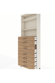 Arges Dolap 3 Raflı 7 Çekmeceli 88x30x243 - S33M108V3A