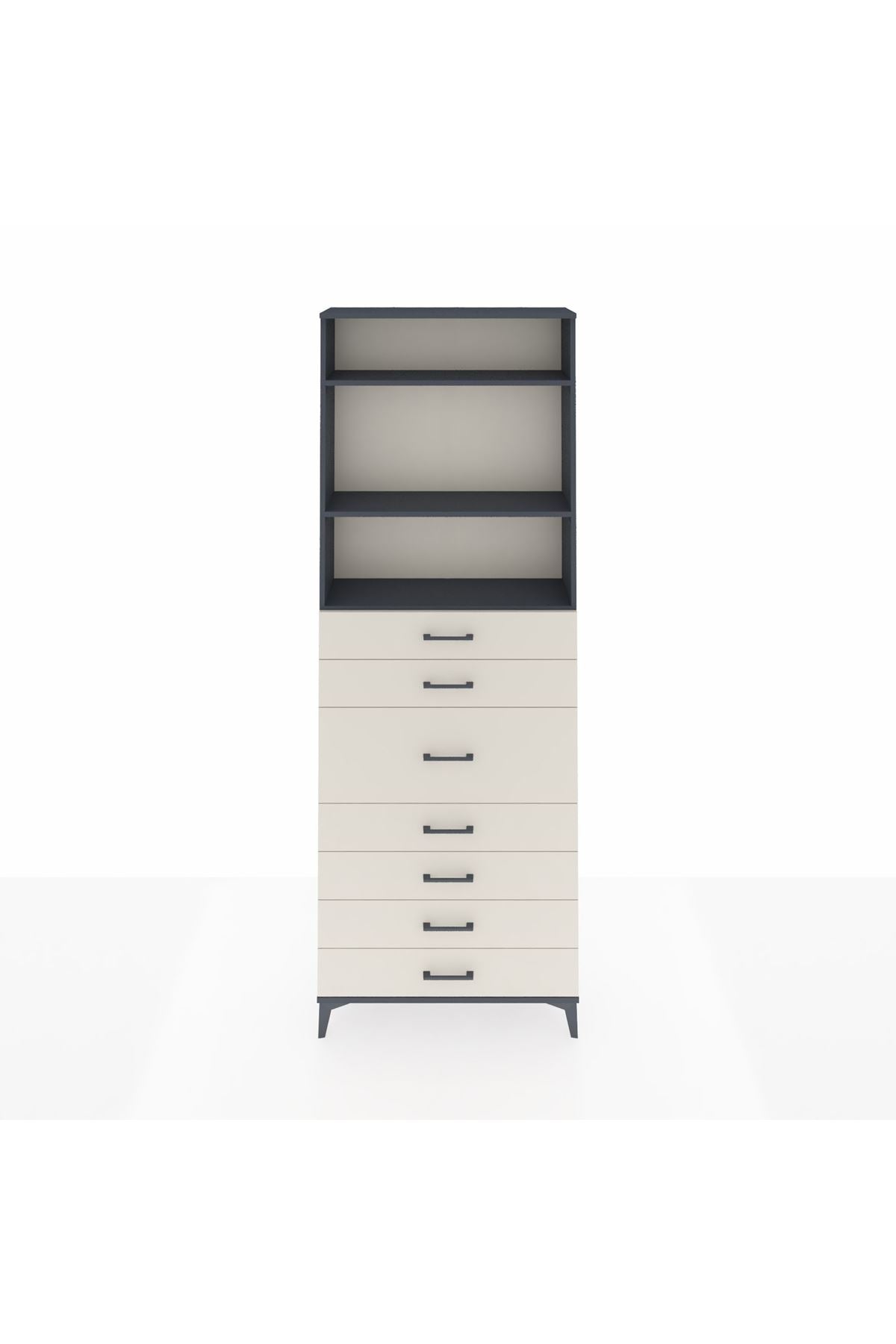 Arges Dolap 3 Raflı 7 Çekmeceli 88x30x243 - S33M108V4A