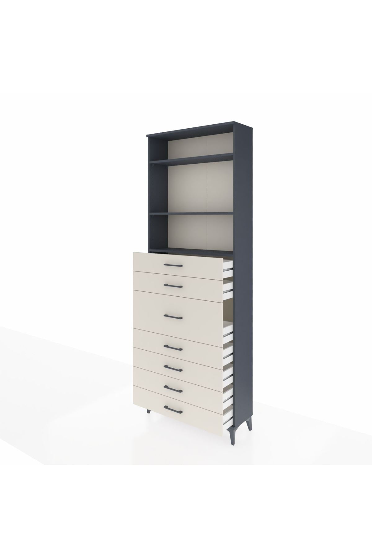 Arges Dolap 3 Raflı 7 Çekmeceli 88x30x243 - S33M108V4A