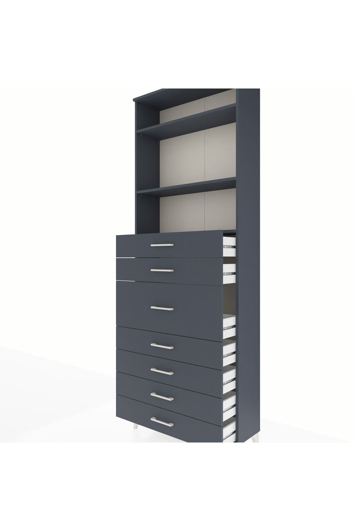 Arges Dolap 3 Raflı 7 Çekmeceli 88x30x243 - S33M108V5A