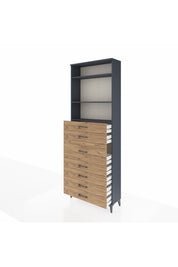 Arges Dolap 3 Raflı 7 Çekmeceli 88x30x243 - S33M108V6A