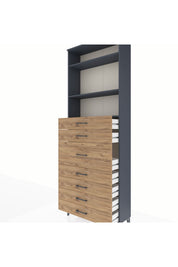 Arges Dolap 3 Raflı 7 Çekmeceli 88x30x243 - S33M108V6A