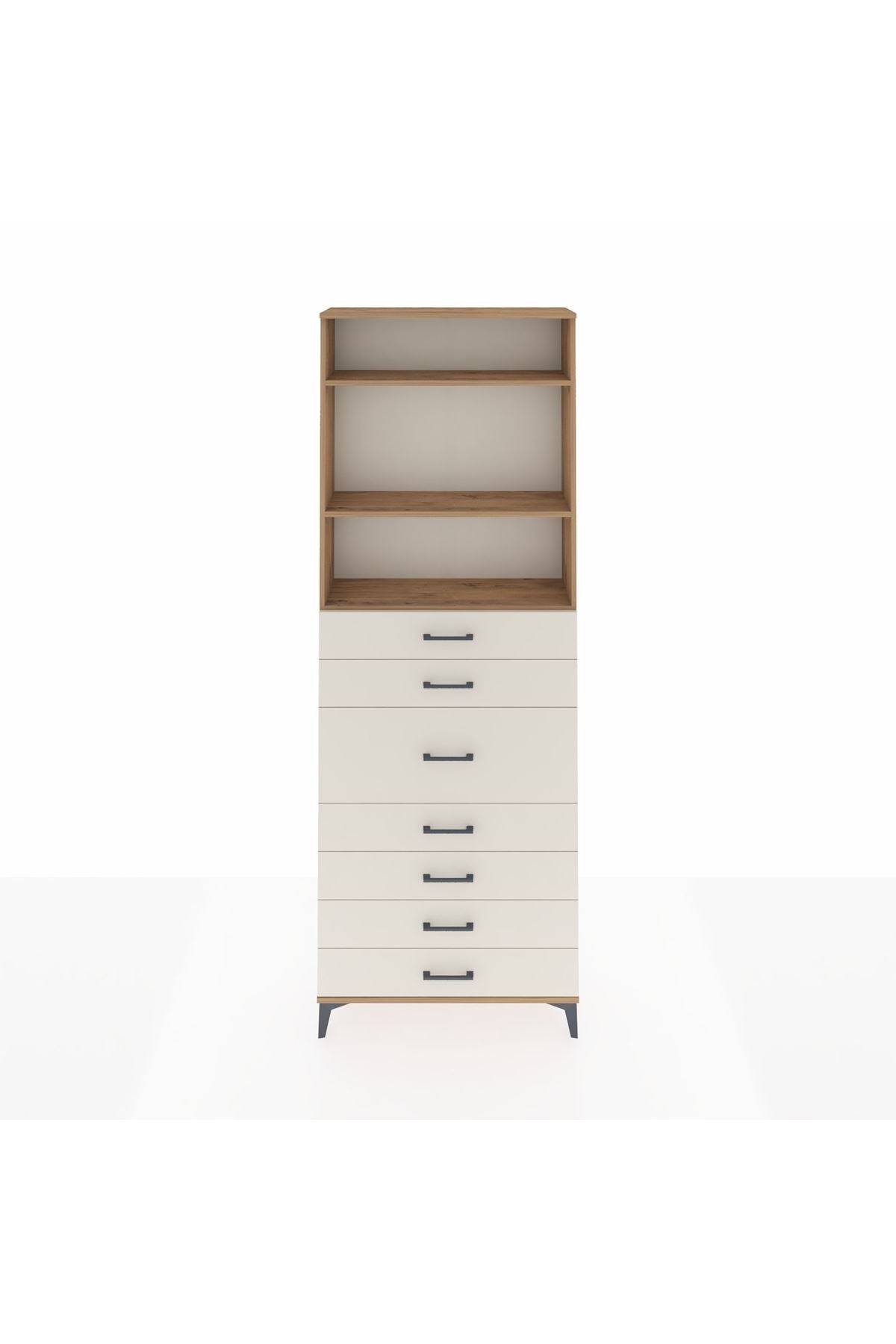 Arges Dolap 3 Raflı 7 Çekmeceli 88x30x243 - S33M108V7A