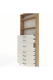 Arges Dolap 3 Raflı 7 Çekmeceli 88x30x243 - S33M108V7A