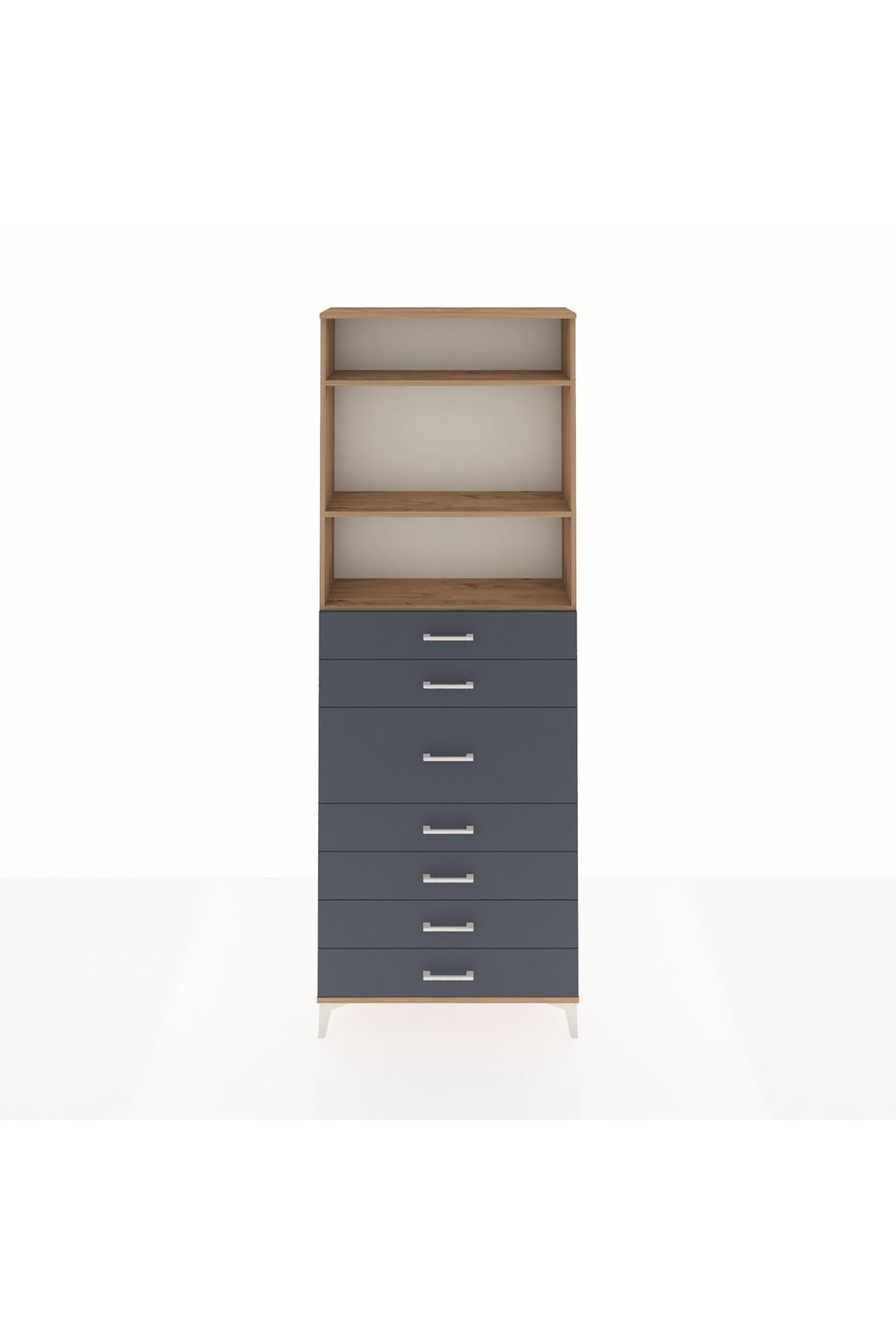 Arges Dolap 3 Raflı 7 Çekmeceli 88x30x243 - S33M108V8A