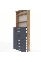 Arges Dolap 3 Raflı 7 Çekmeceli 88x30x243 - S33M108V8A