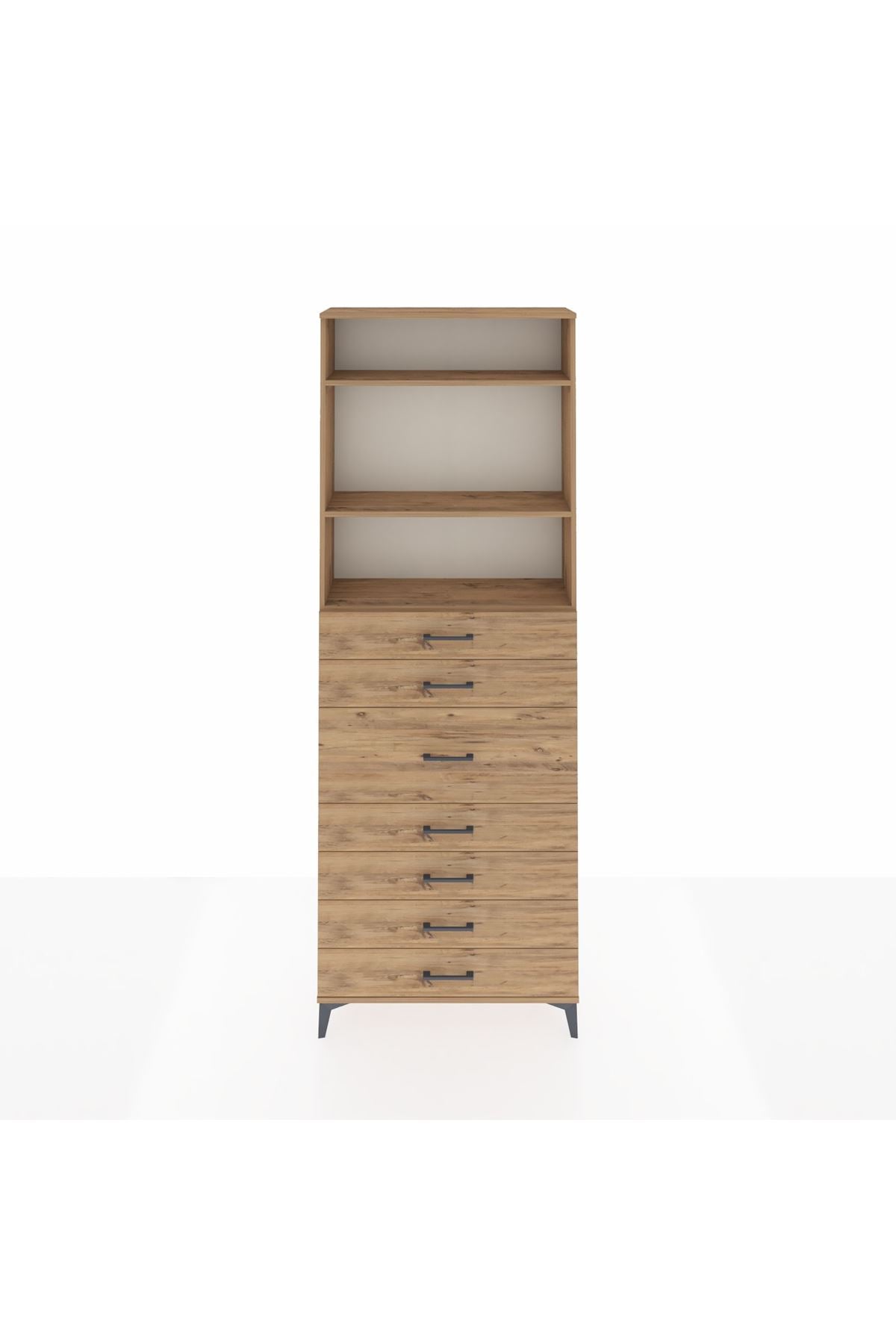 Arges Dolap 3 Raflı 7 Çekmeceli 88x30x243 - S33M108V9A