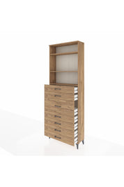 Arges Dolap 3 Raflı 7 Çekmeceli 88x30x243 - S33M108V9A
