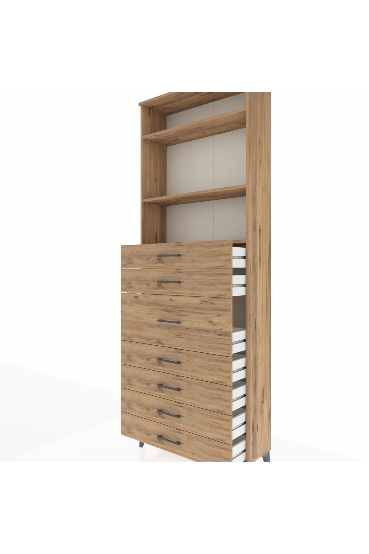 Arges Dolap 3 Raflı 7 Çekmeceli 88x30x243 - S33M108V9A