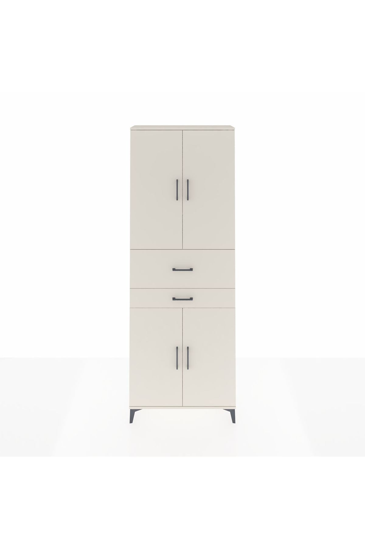 Arges Dolap 4 Raflı 2 Çekmeceli 4 Kapaklı 88x30x243 - S33M109V1A