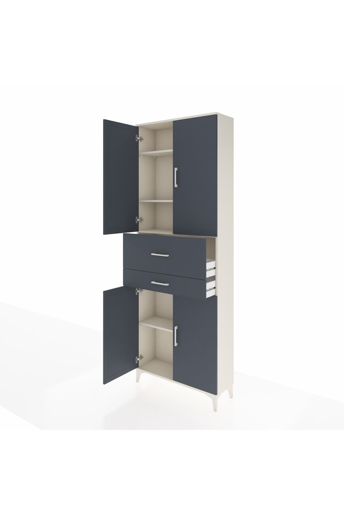 Arges Dolap 4 Raflı 2 Çekmeceli 4 Kapaklı 88x30x243 - S33M109V2A