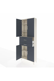 Arges Dolap 4 Raflı 2 Çekmeceli 4 Kapaklı 88x30x243 - S33M109V2A