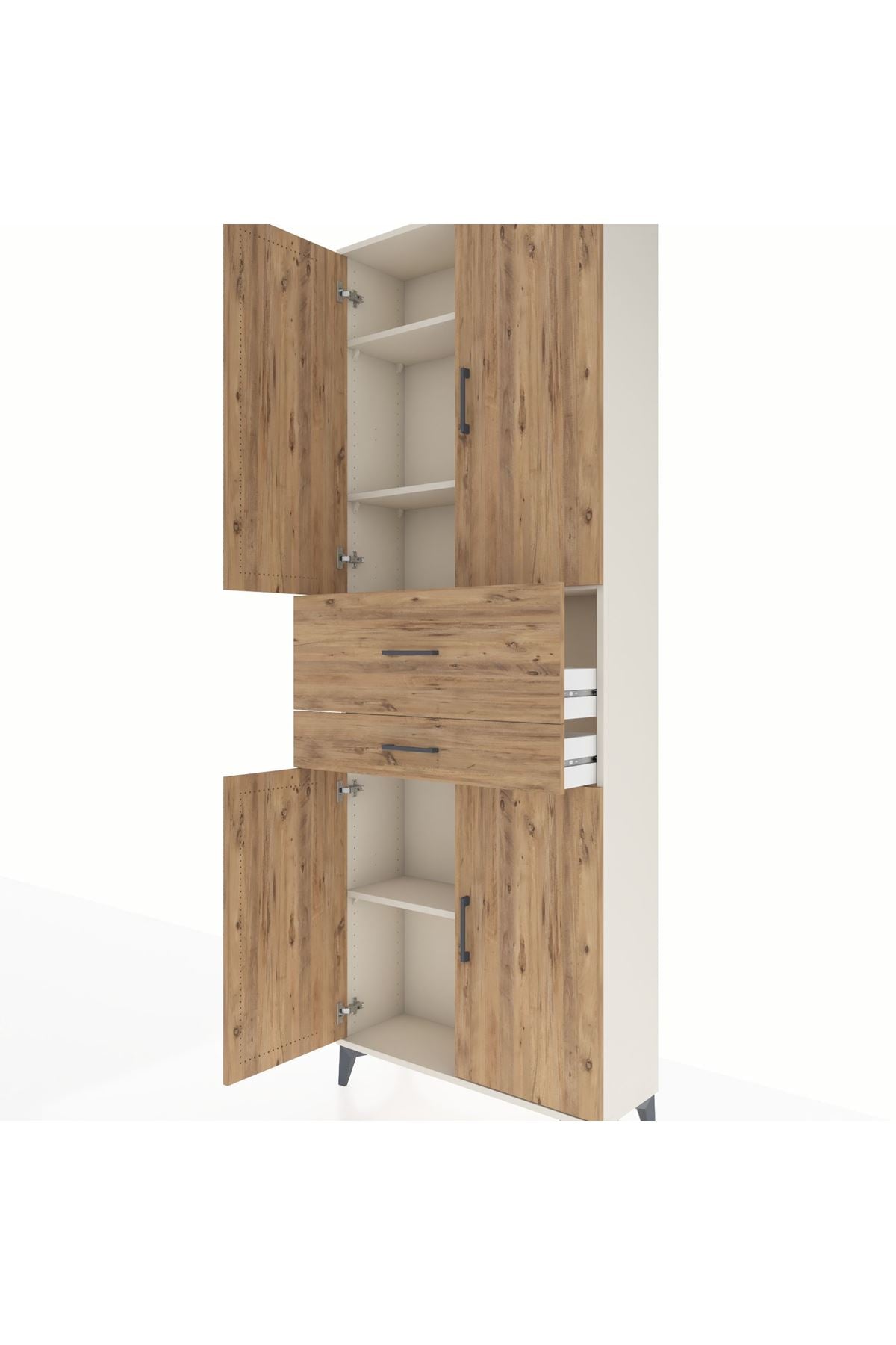 Arges Dolap 4 Raflı 2 Çekmeceli 4 Kapaklı 88x30x243 - S33M109V3A