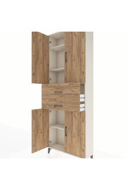 Arges Dolap 4 Raflı 2 Çekmeceli 4 Kapaklı 88x30x243 - S33M109V3A