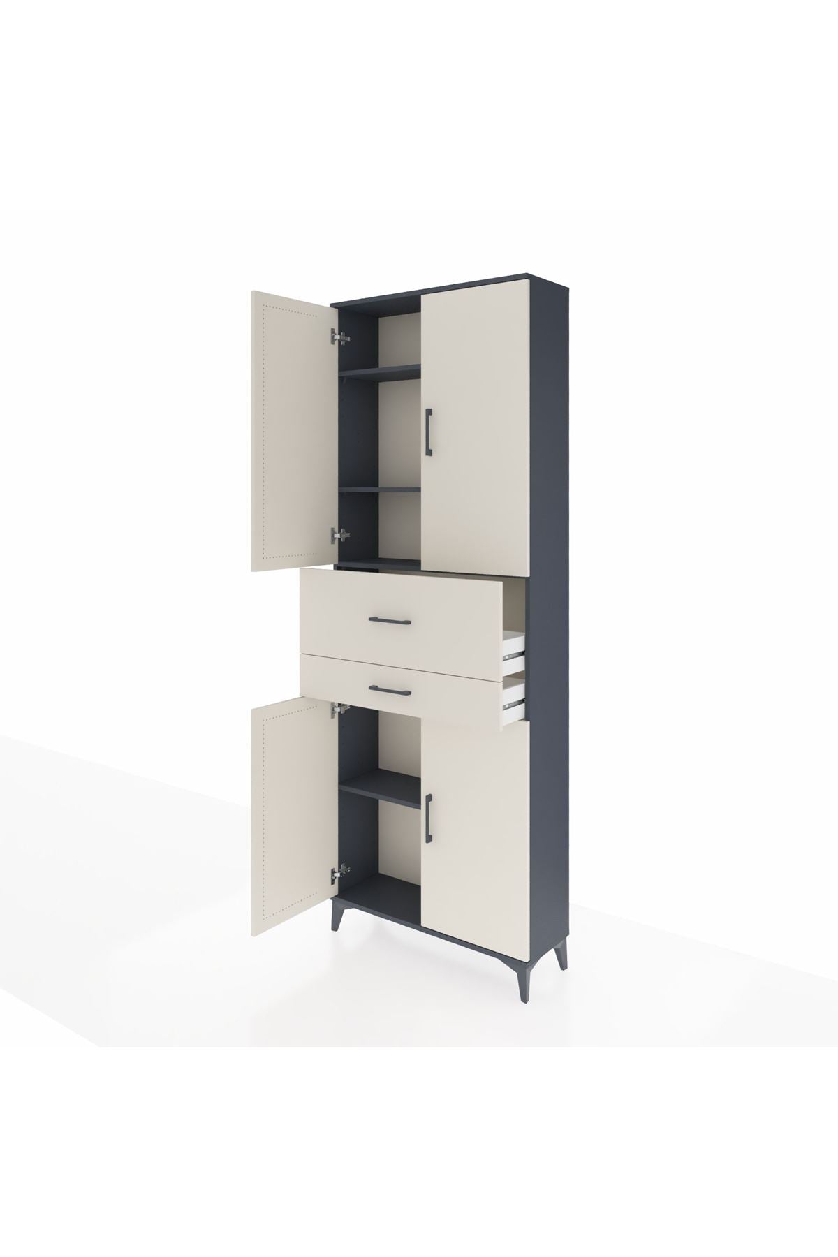 Arges Dolap 4 Raflı 2 Çekmeceli 4 Kapaklı 88x30x243 - S33M109V4A