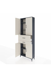 Arges Dolap 4 Raflı 2 Çekmeceli 4 Kapaklı 88x30x243 - S33M109V4A