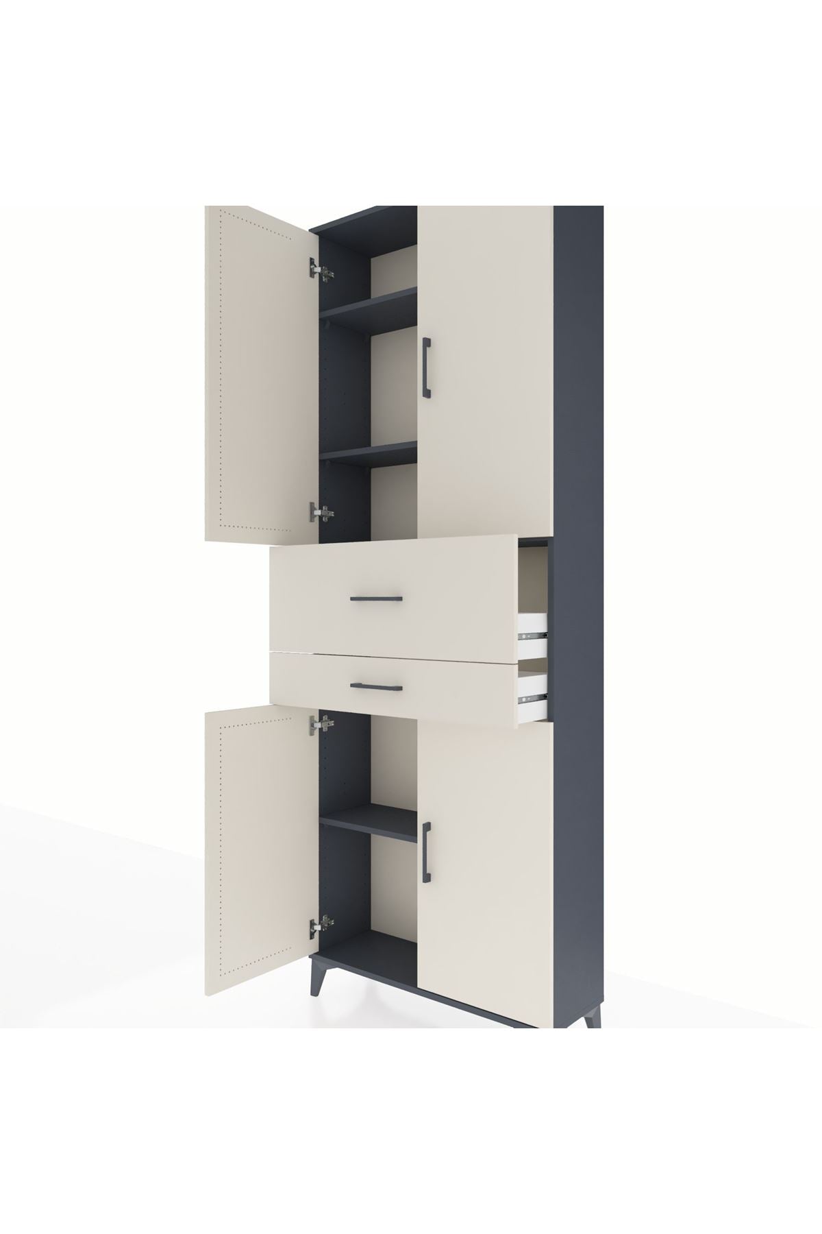 Arges Dolap 4 Raflı 2 Çekmeceli 4 Kapaklı 88x30x243 - S33M109V4A