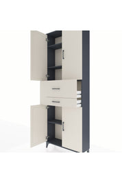 Arges Dolap 4 Raflı 2 Çekmeceli 4 Kapaklı 88x30x243 - S33M109V4A