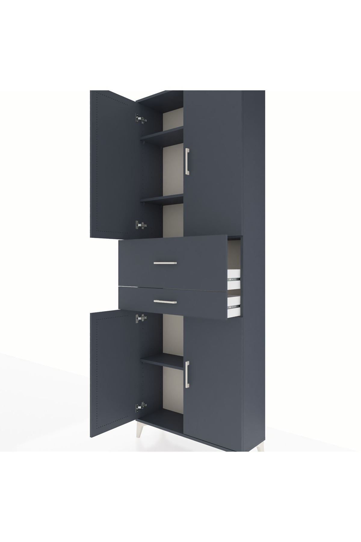 Arges Dolap 4 Raflı 2 Çekmeceli 4 Kapaklı 88x30x243 - S33M109V5A