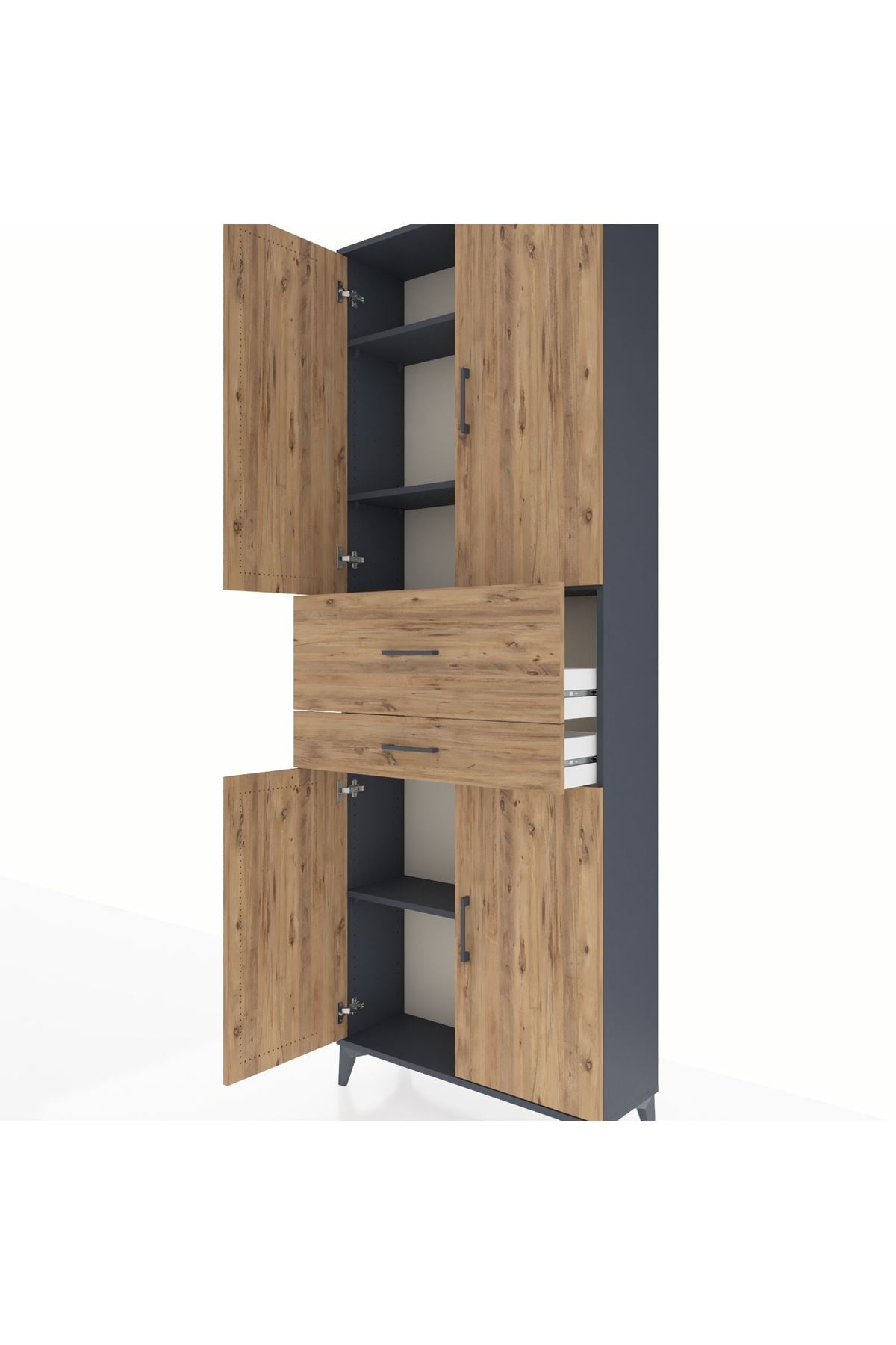 Arges Dolap 4 Raflı 2 Çekmeceli 4 Kapaklı 88x30x243 - S33M109V6A