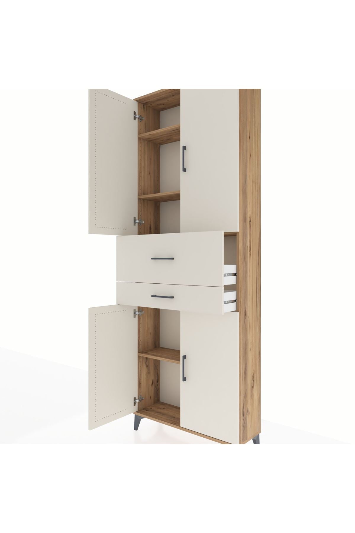 Arges Dolap 4 Raflı 2 Çekmeceli 4 Kapaklı 88x30x243 - S33M109V7A