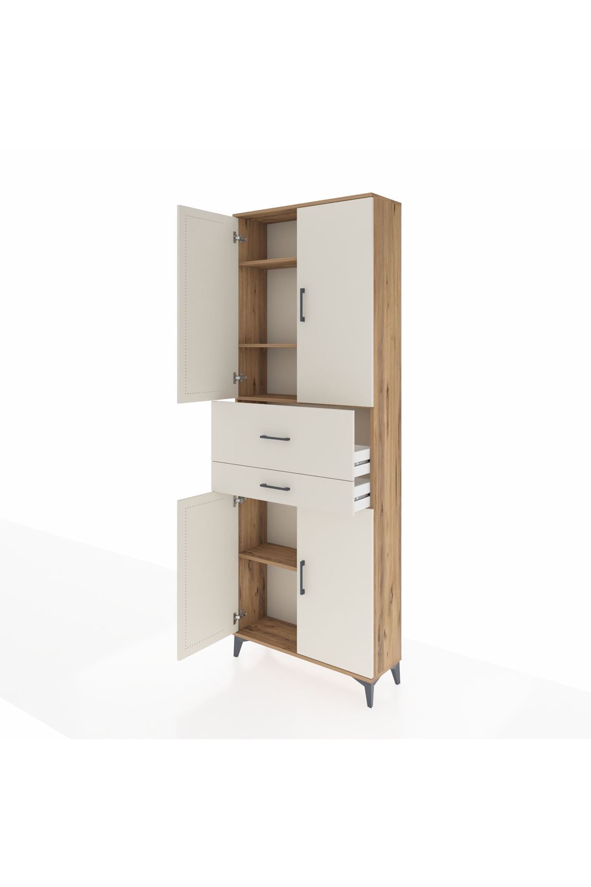 Arges Dolap 4 Raflı 2 Çekmeceli 4 Kapaklı 88x30x243 - S33M109V7A