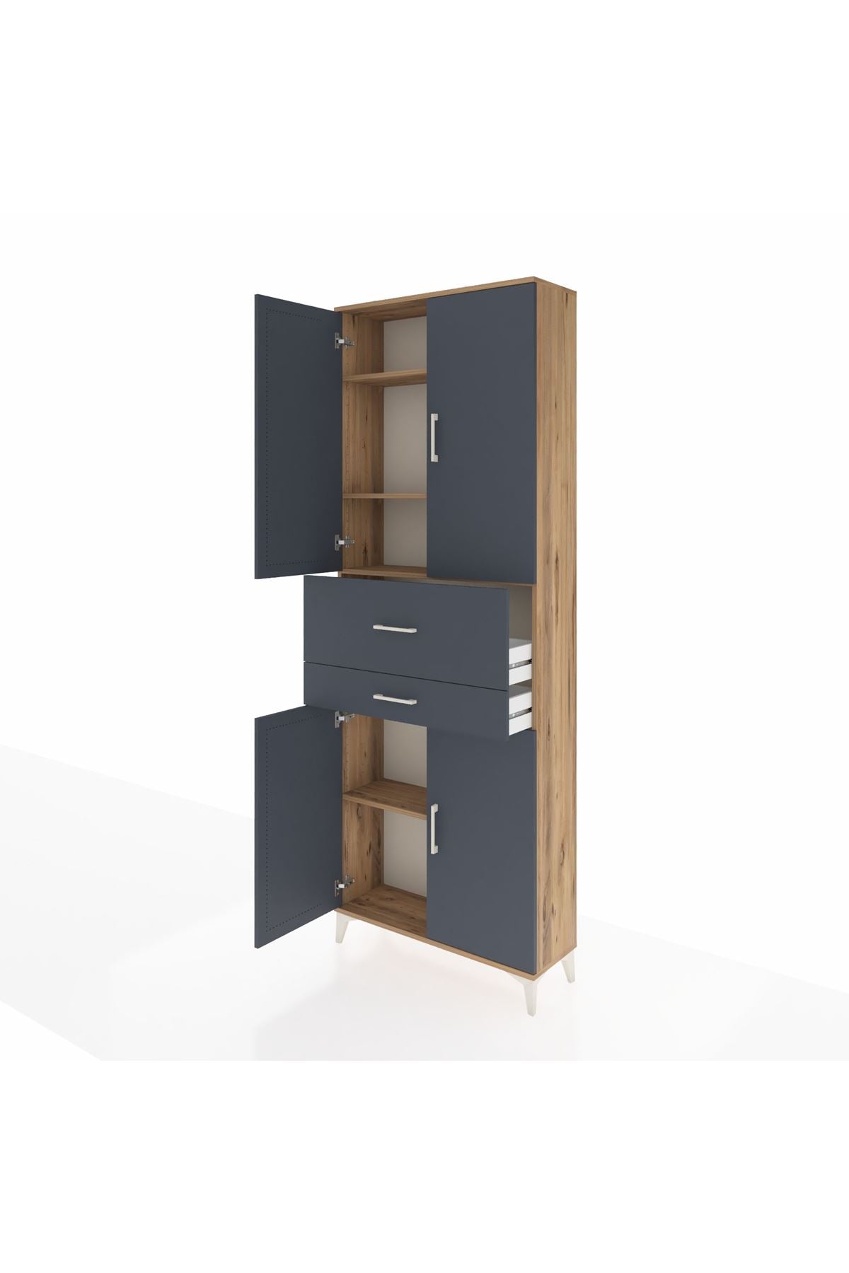 Arges Dolap 4 Raflı 2 Çekmeceli 4 Kapaklı 88x30x243 - S33M109V8A