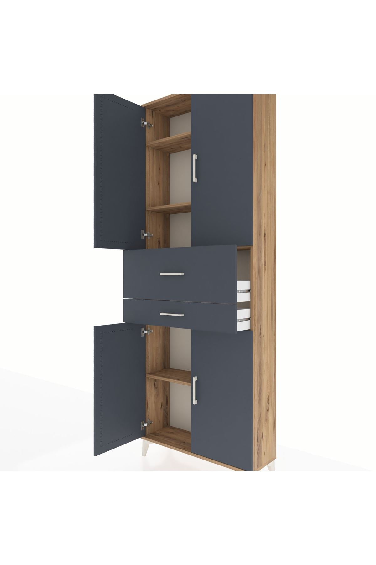 Arges Dolap 4 Raflı 2 Çekmeceli 4 Kapaklı 88x30x243 - S33M109V8A