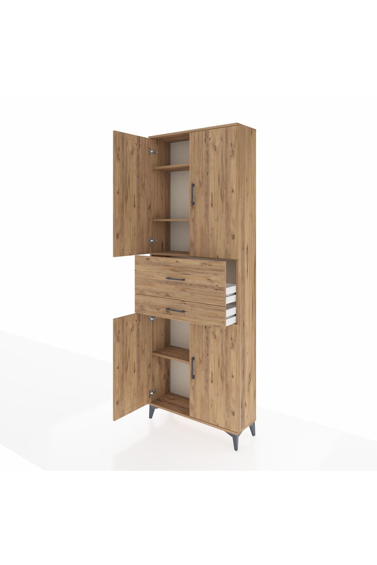 Arges Dolap 4 Raflı 2 Çekmeceli 4 Kapaklı 88x30x243 - S33M109V9A