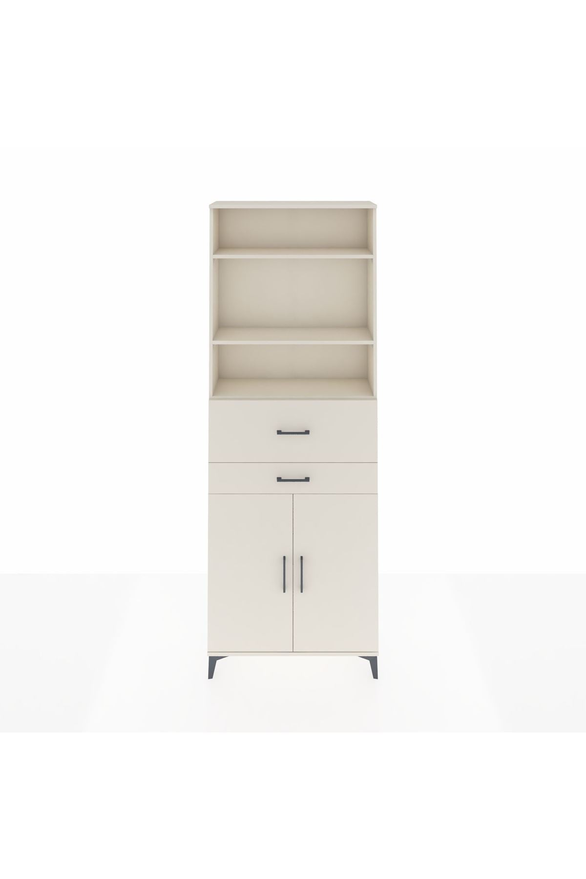 Arges Dolap 4 Raflı 2 Çekmeceli 2 Kapaklı 88x30x243 - S33M110V1A