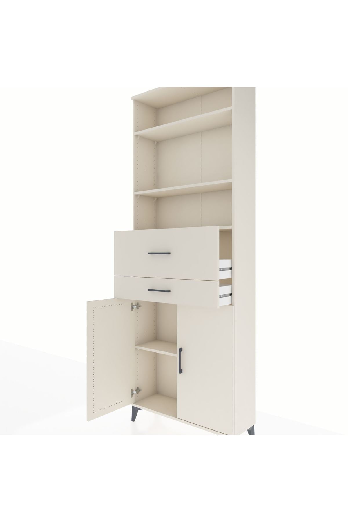 Arges Dolap 4 Raflı 2 Çekmeceli 2 Kapaklı 88x30x243 - S33M110V1A