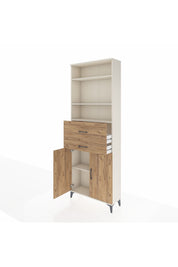 Arges Dolap 4 Raflı 2 Çekmeceli 2 Kapaklı 88x30x243 - S33M110V3A
