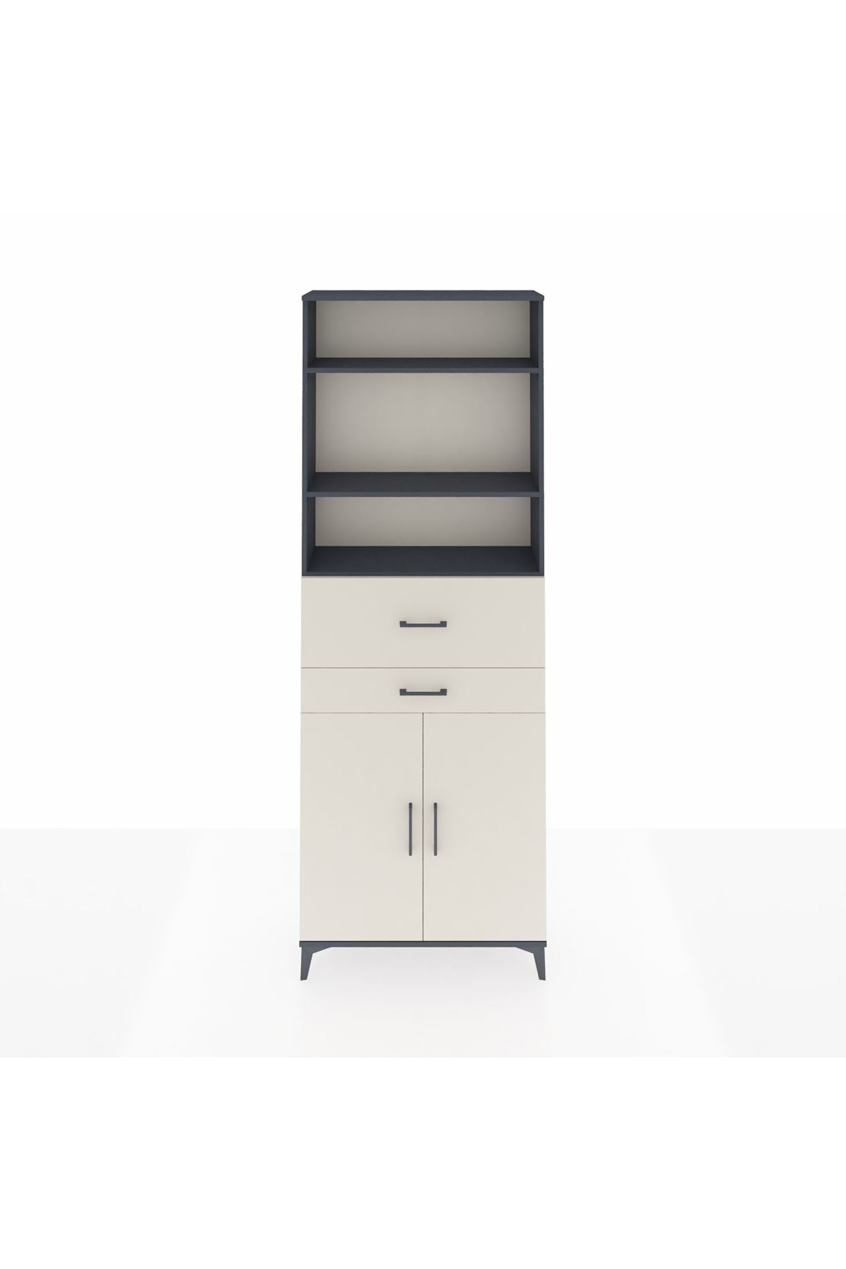 Arges Dolap 4 Raflı 2 Çekmeceli 2 Kapaklı 88x30x243 - S33M110V4A