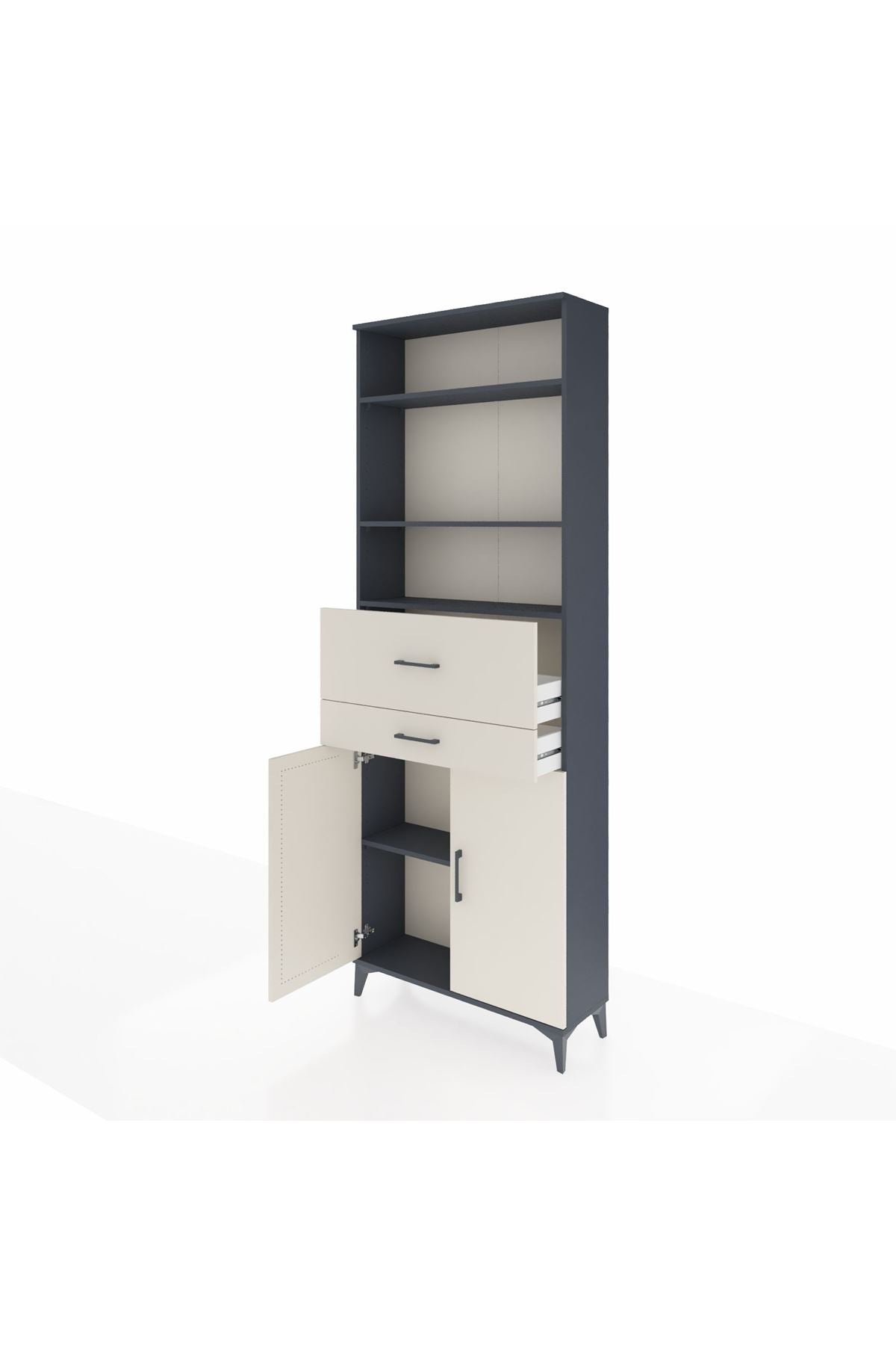Arges Dolap 4 Raflı 2 Çekmeceli 2 Kapaklı 88x30x243 - S33M110V4A