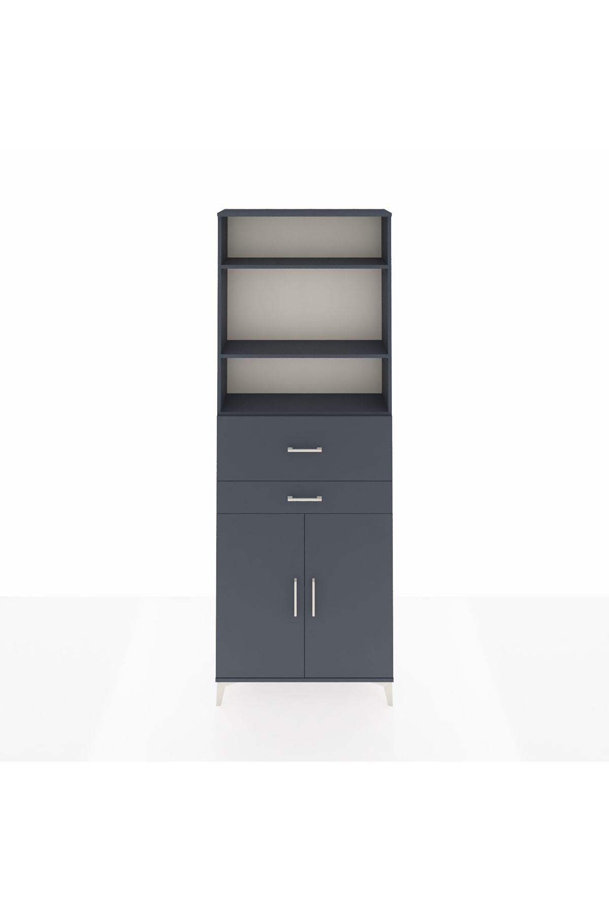 Arges Dolap 4 Raflı 2 Çekmeceli 2 Kapaklı 88x30x243 - S33M110V5A
