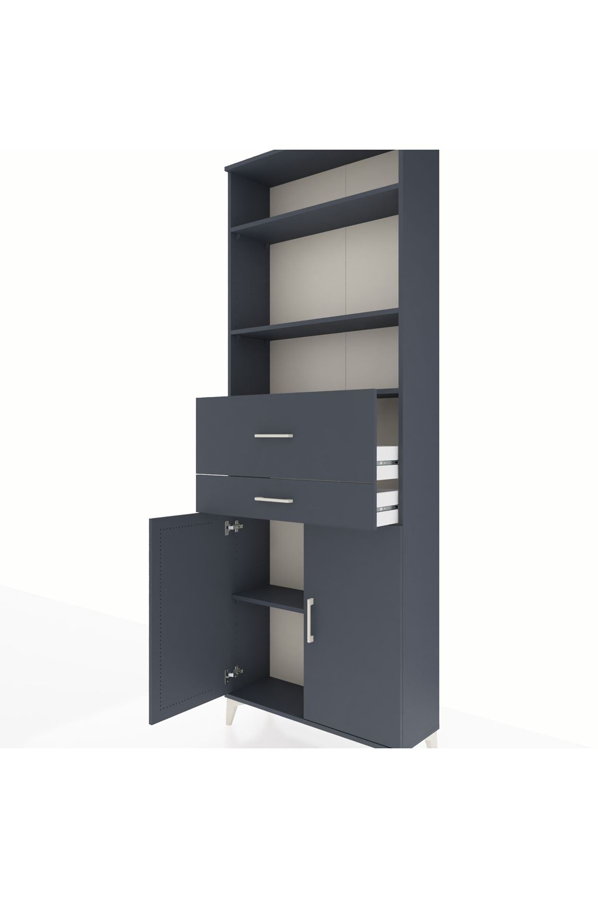 Arges Dolap 4 Raflı 2 Çekmeceli 2 Kapaklı 88x30x243 - S33M110V5A