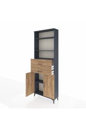 Arges Dolap 4 Raflı 2 Çekmeceli 2 Kapaklı 88x30x243 - S33M110V6A