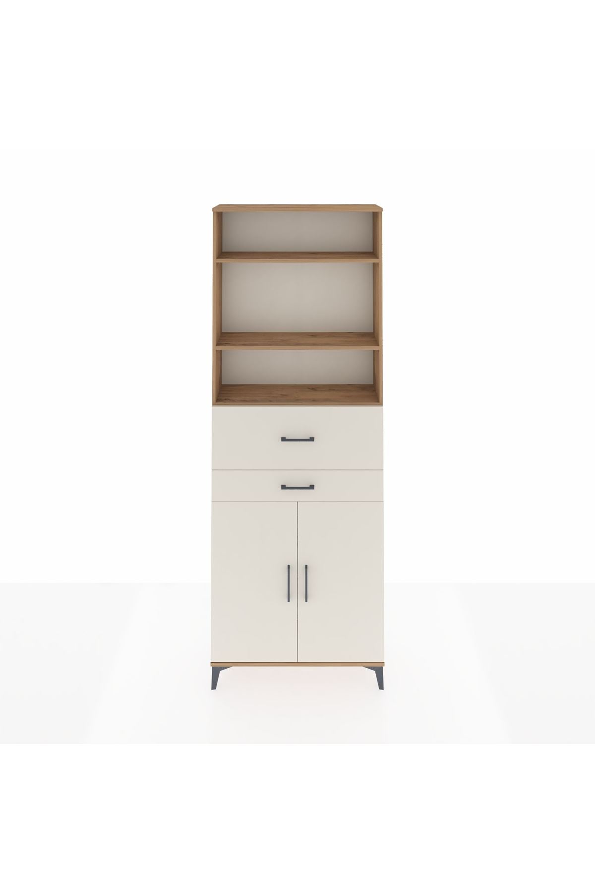Arges Dolap 4 Raflı 2 Çekmeceli 2 Kapaklı 88x30x243 - S33M110V7A
