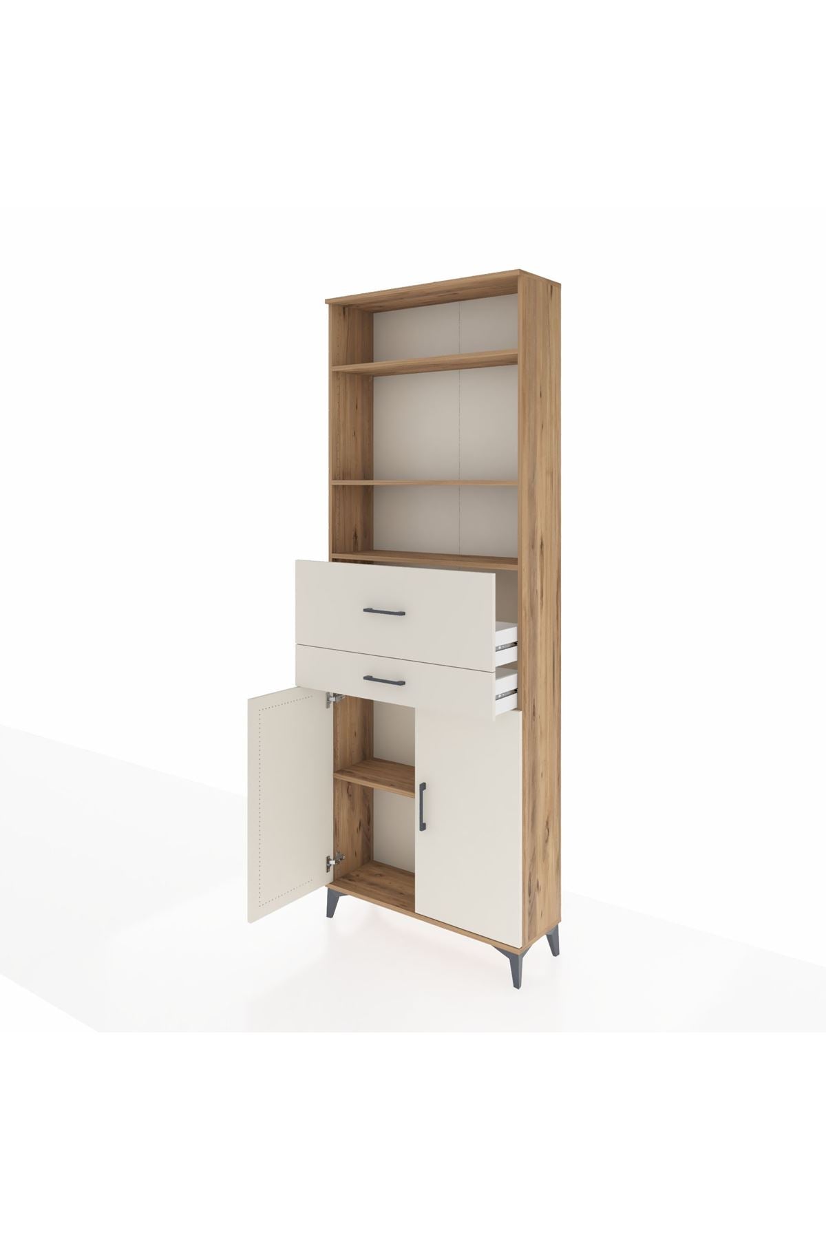 Arges Dolap 4 Raflı 2 Çekmeceli 2 Kapaklı 88x30x243 - S33M110V7A