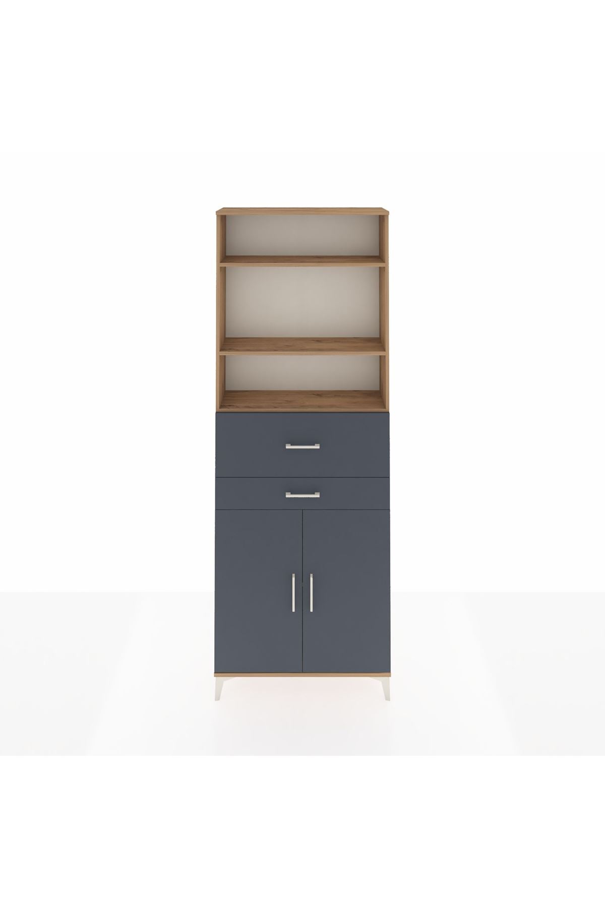 Arges Dolap 4 Raflı 2 Çekmeceli 2 Kapaklı 88x30x243 - S33M110V8A