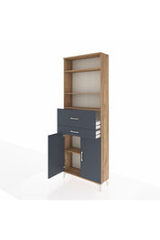 Arges Dolap 4 Raflı 2 Çekmeceli 2 Kapaklı 88x30x243 - S33M110V8A