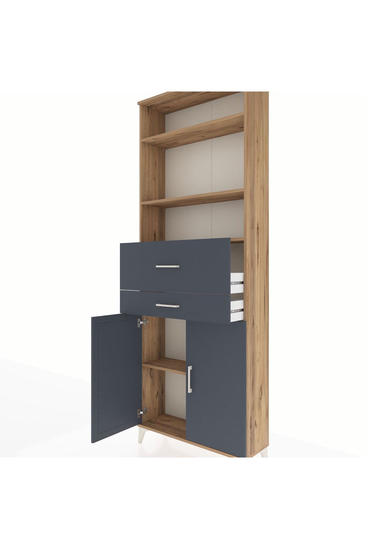 Arges Dolap 4 Raflı 2 Çekmeceli 2 Kapaklı 88x30x243 - S33M110V8A