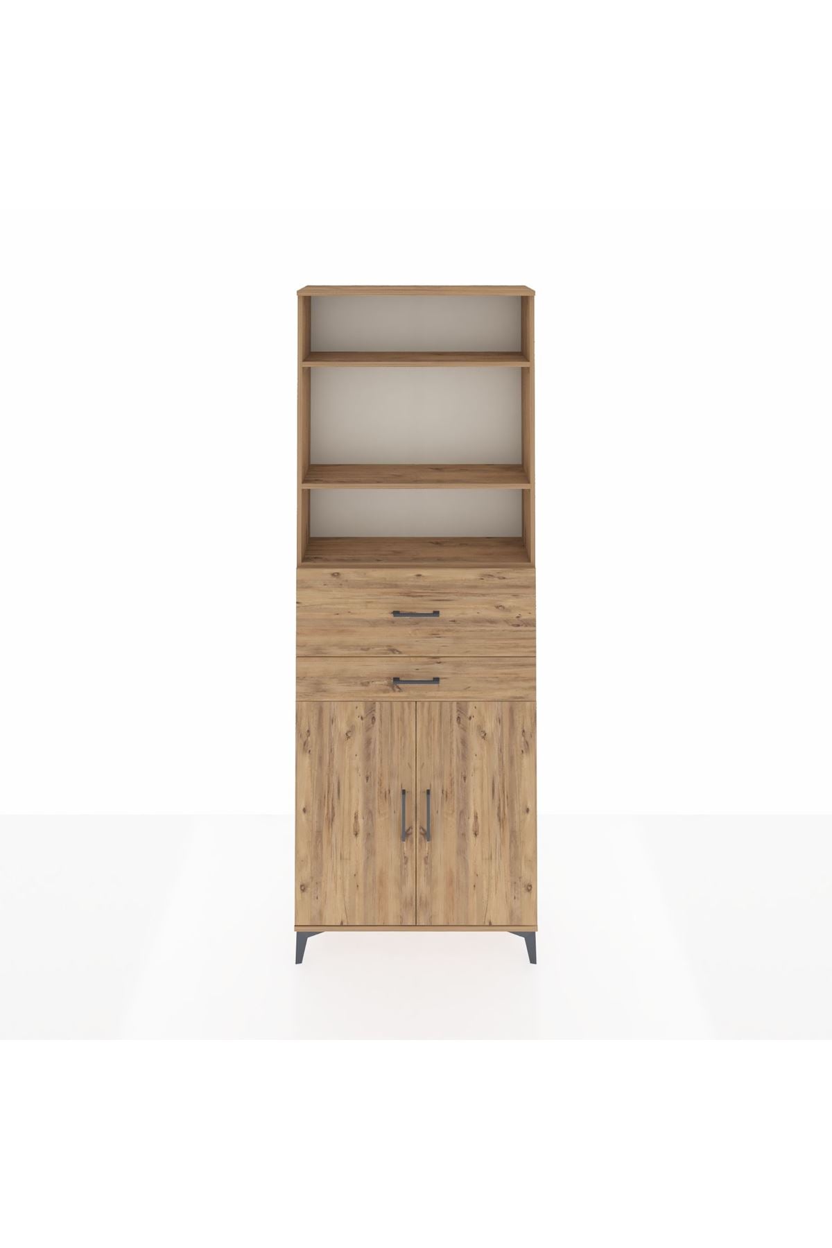 Arges Dolap 4 Raflı 2 Çekmeceli 2 Kapaklı 88x30x243 - S33M110V9A