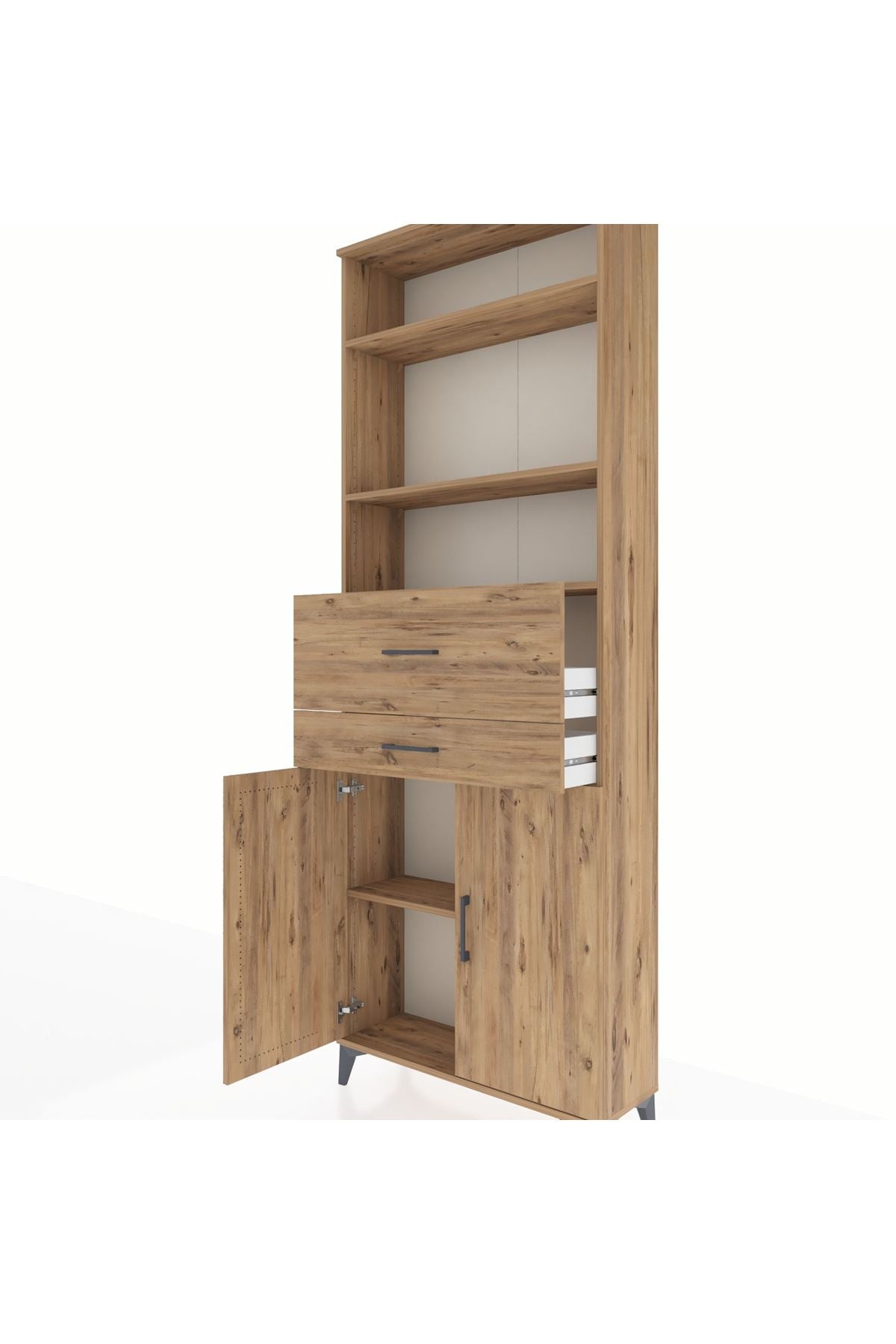 Arges Dolap 4 Raflı 2 Çekmeceli 2 Kapaklı 88x30x243 - S33M110V9A