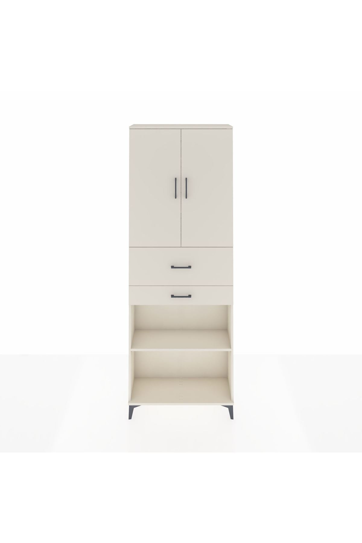 Arges Dolap 4 Raflı 2 Çekmeceli 2 Kapaklı 88x30x243 - S33M111V1A