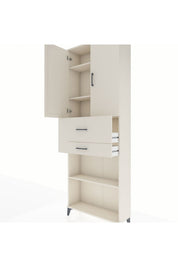 Arges Dolap 4 Raflı 2 Çekmeceli 2 Kapaklı 88x30x243 - S33M111V1A